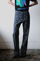 Paisley Jacquard Denim Flared Jeans 古著圖騰緹花丹寧喇叭褲