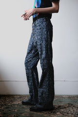 Paisley Jacquard Denim Flared Jeans 古著圖騰緹花丹寧喇叭褲