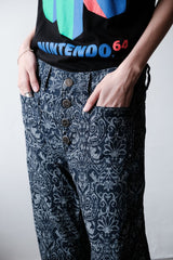 Paisley Jacquard Denim Flared Jeans 古著圖騰緹花丹寧喇叭褲