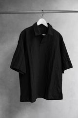 N.HOOLYWOOD COMPILE / PULLOVER HALF SLEEVE SHIRT 日本設計師品牌 羊毛混麻 開領半袖寬版襯衫