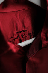 Vintage Gert Keller Satin Shirt 復古紅色緞面光澤襯衫