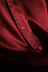 Vintage Gert Keller Satin Shirt 復古紅色緞面光澤襯衫