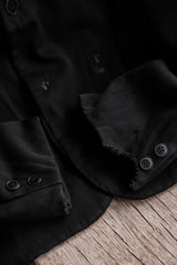 1930s Vintage French Wool Sack Coat with Embroidery Repair