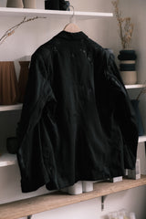 1930s Vintage French Wool Sack Coat with Embroidery Repair