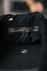 1930s Vintage French Wool Sack Coat with Embroidery Repair