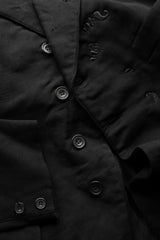 1930s Vintage French Wool Sack Coat with Embroidery Repair