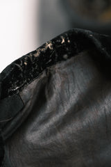 Vintage 1930s French velvet collar wool double-breasted sack coat