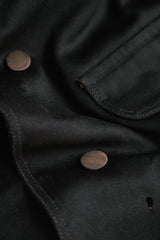 Vintage 1930s French velvet collar wool double-breasted sack coat