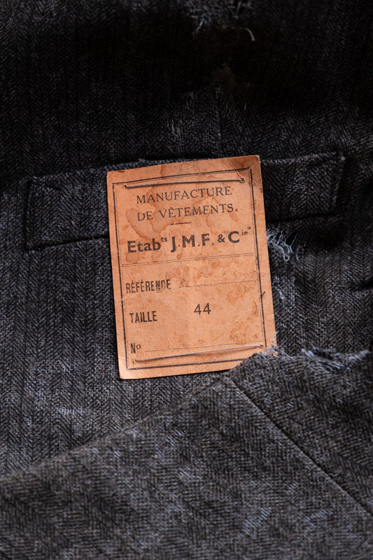 Deadstock 1930‘s “J.M.F. &Co.” French Distressed Wool Waistcoat30年代法國羊毛工裝馬甲背心