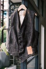 Deadstock 1930's "JMF &Co." French Distressed Wool Waistcoat