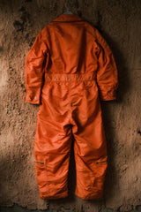 USAF 1960's Type CWU-1/P Orange Flight Suit Coveralls Made in USA US Air Force crew cold weather overalls
