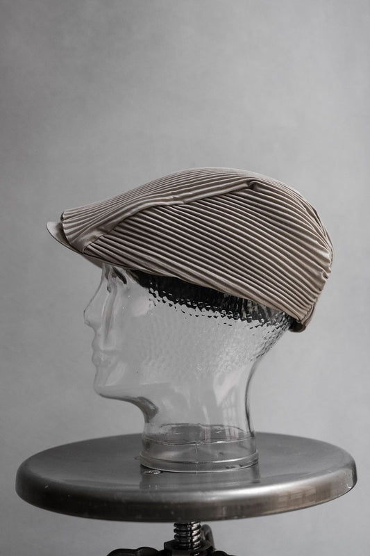 HOMME PLISSE ISSY MIYAKE Pleated Flat Cap 三宅一生 皺摺鴨舌帽 米灰