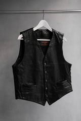 Vent Couvert Vintage Leather Waistcoat Vest 法國古著真皮馬甲背心