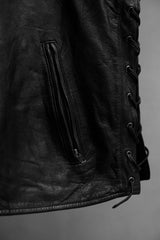 Harley Davidson Vintage Leather Biker Vest 哈雷·戴維森 側綁帶機車皮衣背心