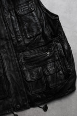 Vintage Multi Pocket Leather Vest 古著多口袋真皮背心