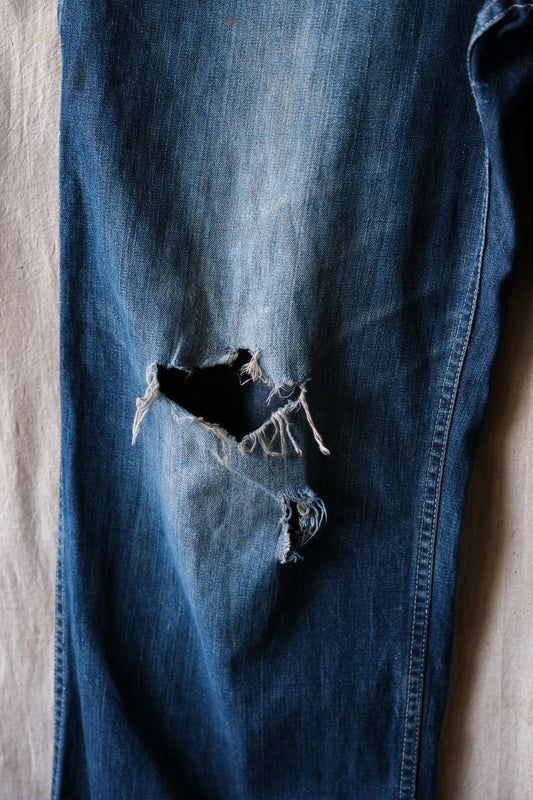 1940~50's "TEST" Vintage Denim Overalls Original Vintage Denim Overalls