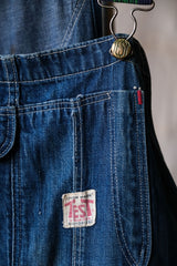 1940~50's "TEST" Vintage Denim Overalls Original Vintage Denim Overalls