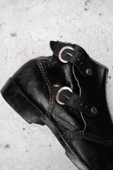 Vintage Double Buckle Leather Ankle Boots 雙皮帶扣短靴