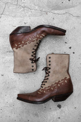 Tony Mora Lace-up Leather Cowboy Western Boots 古著 綁帶雕花皮革牛仔西部靴 西班牙製