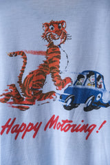 1980年代のヴィンテージエッソオイルリンガーTシャツヴィンテージガソリンスタンドブランドプリントパイピングTシャツ