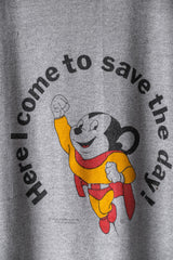 1980's Vintage Mighty Mouse Tee Made in USA Single Stitch Vintage Fox Animation Super Mouse Printed Short Tee Made in USA Single Stitch