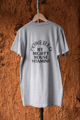 1980's Vintage Mighty Mouse Tee Made in USA Single Stitch Vintage Fox Animation Super Mouse Printed Short Tee Made in USA Single Stitch