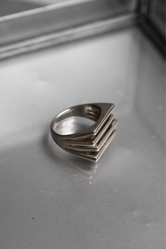 Modernist Sterling Silver 925 Layer Ring 極簡幾何疊層純銀戒