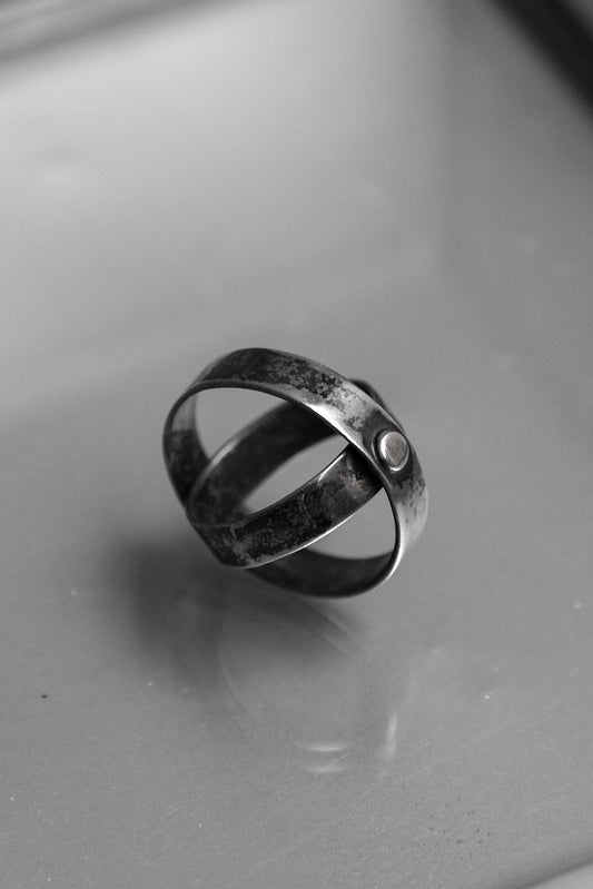 Sterling Silver Crossover Band Ring 雙圈交叉銀戒