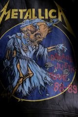 Vintage Hand-Painted "METALLICA Damaged Justice 1988~89" Leather Motorcycle Jacket