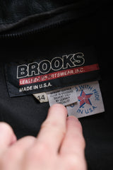 1980's "Brooks" Leather Biker Jacket Made in USA Talon Zipper 80s vintage zipper rider leather jacket