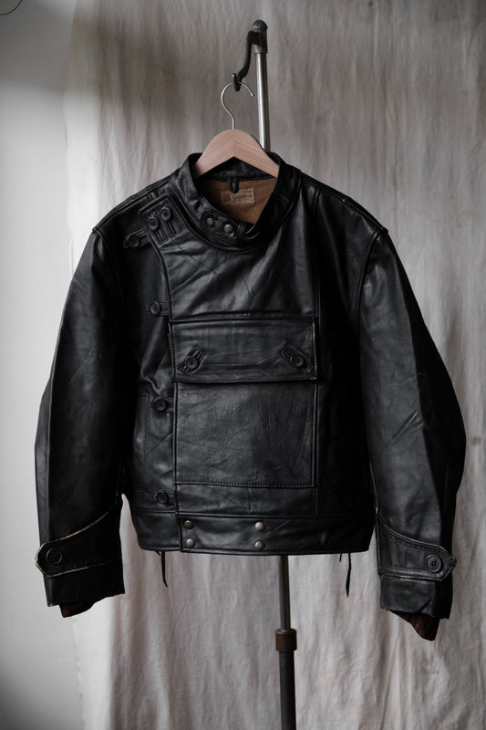 レトロヴィンテージスウェーデン製オルドナンジャケットタイプディスパッチライダーゲツキンレザージャケット