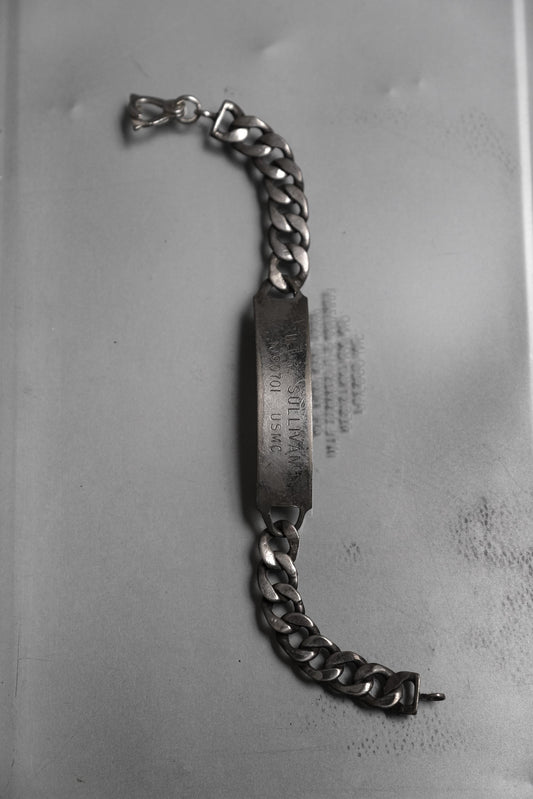1940's WWII USMC Name Tag Sterling Silver ID Bracelet 二戰美國海軍陸戰隊純銀名牌識別手鍊