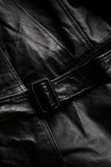 COMME CA ISM Belted Leather Coat Japanese brand vintage leather belt short coat