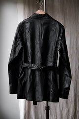 COMME CA ISM Belted Leather Coat Japanese brand vintage leather belt short coat
