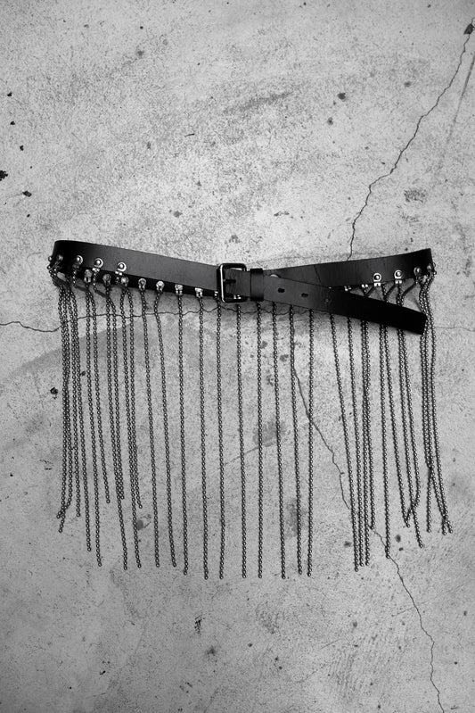 Ball Chain Leather Belt 金屬珠鏈流蘇皮帶