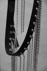 Ball Chain Leather Belt 金屬珠鏈流蘇皮帶