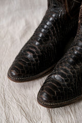 「Nocona Boots」スネークレザーカウボーイウエスタンブーツ ヴィンテージブラウンスネークレザーカウボーイウエスタンブーツ