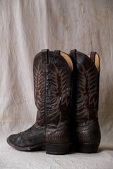 「Nocona Boots」スネークレザーカウボーイウエスタンブーツ ヴィンテージブラウンスネークレザーカウボーイウエスタンブーツ
