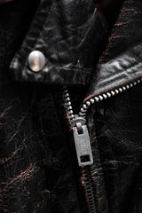 1950~60’s Vintage Cut-Off Leather Biker Vest ESKO Zipper 古著騎士皮革剪袖背心