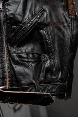 1950~60’s Vintage Cut-Off Leather Biker Vest ESKO Zipper 古著騎士皮革剪袖背心