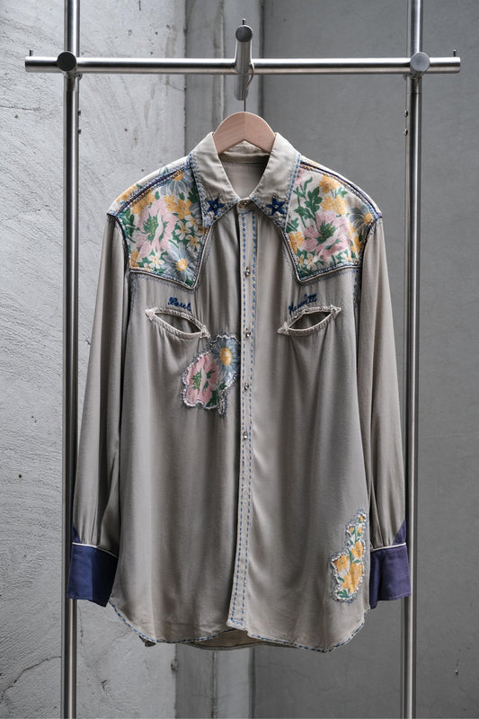 Best Tailor Inc. 1940’s Embroidered Western Shirt 古著印花貼布刺繡水鑽釦西部襯衫