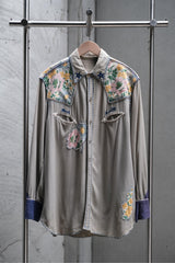 Best Tailor Inc. 1940s Embroidered Western Shirt - Vintage Print, Appliqué, Embroidery, Rhinestone Buttons