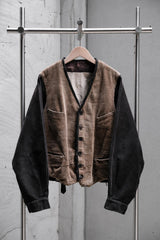 Vintage French Corduroy Moleskin Gilet Jacket
