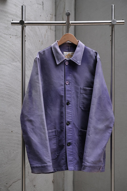 Le Mont St Michel Moleskin Work Jacket 現代品 紫藍色鼴鼠皮工裝外套