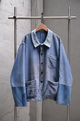 French Vintage Blue Moleskin Work Jacket 法國古著藍色鼴鼠皮工裝外套