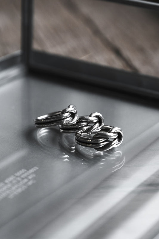 Thick knot sterling silver 999 ring