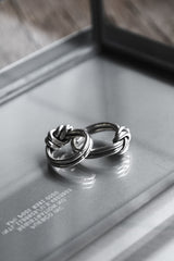Thick knot sterling silver 999 ring
