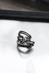 Thick knot sterling silver 999 ring