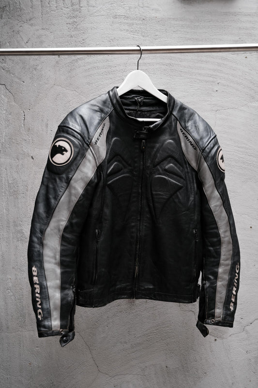 BERING Vintage Leather Racing Jacket復古賽車皮衣夾克