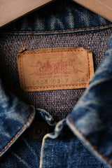 Levi's 1970's 70505 Big E Type III Denim Trucker Jacket Blanket Lined 70s vintage denim jacket American made blanket lining